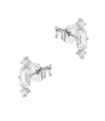 Aurora Crystal Silver Stud Earring STS-6839